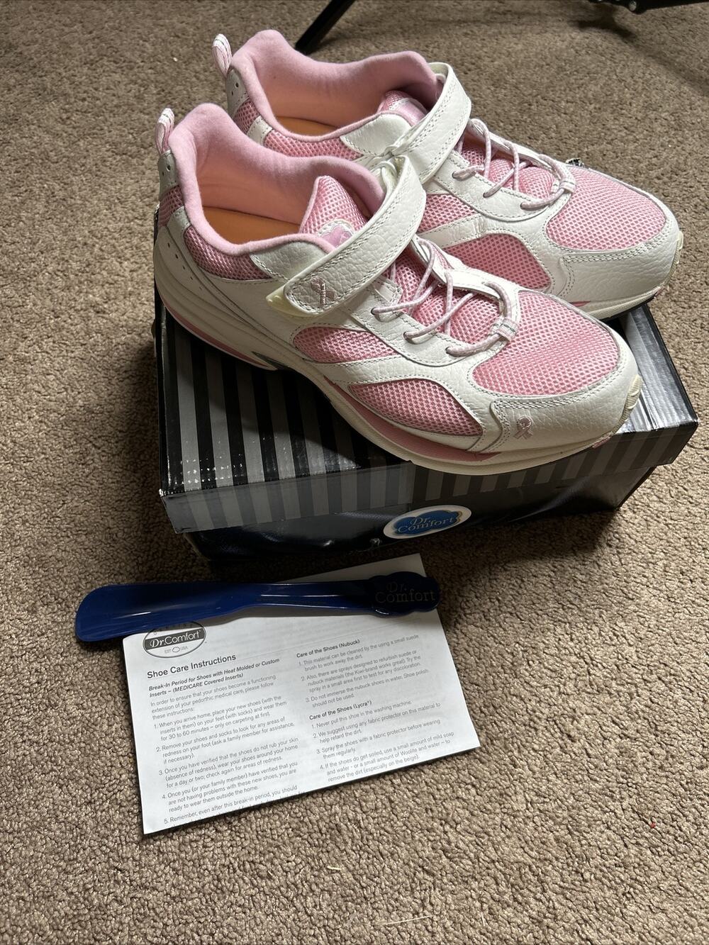 Dr. Comfort Victory Women's Athletic Shoe Size 12W Pink Breast Cancer Ribbon